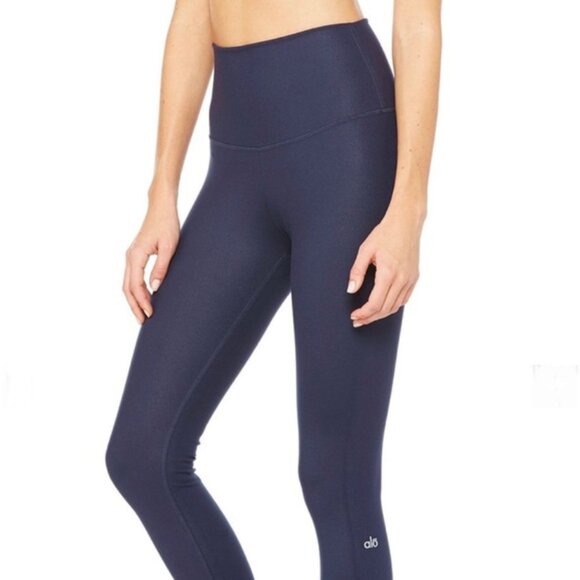 ALO Yoga Pants - ALO Yoga High Waist Air Brush Navy Blue Leggings Size M